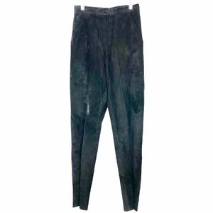 POSITANO PELLE Vintage Leather Black Trousers